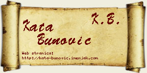 Kata Bunović vizit kartica
